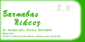 barnabas mikecz business card