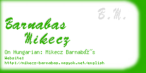 barnabas mikecz business card